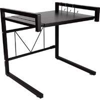 Haloyo® Mikrowellenregal Ständer mit 3 Hacken,für Arbeitsplatte,Bäckereiregale,Küchenorganizer,Schwarz