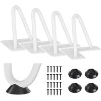 Pied Plan de Travail Haloyo®,20 cm Pied Table Haute, avec Vis & Protège Pieds,4pcs,Blanc