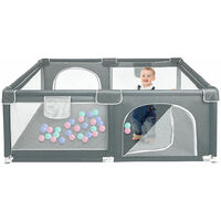 Parc pour bébé,Parc Bebe Pliable,Haloyo®,Parc Pour Bebe Pour L'intérieur Et L'extérieur,sac de transport,Avec filet respirant,120 x 160 x 66cm,gris foncé