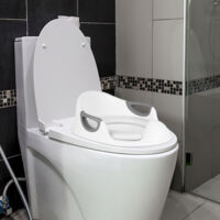 Réducteur de Toilette Rehausseur WC Enfant Siège d'entraînement de Toilette Pot Taille Bébé Anneau de toilette pour Enfant (Blanc)
