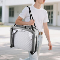 Lit De Voyage Bébé Pliable Avec Moustiquaire - 90x50x35 Cm, Gris, Compact, Pour Nouveau-né Et Déplacements