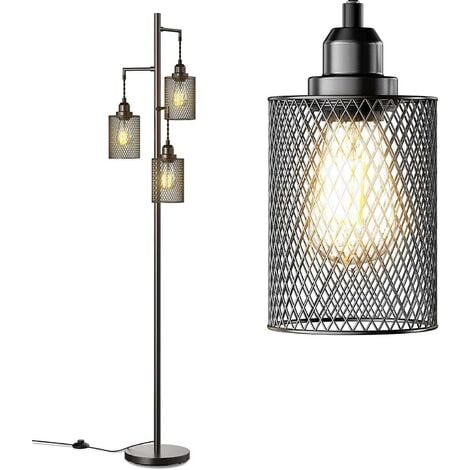 Lampadaire LED lampadaire salon lampe design interrupteur à pied, métal  nickel opale, 28W 1640lm blanc chaud, H 130 cm, ETC Shop: lampes,  mobilier, technologie. Tout d'une source.