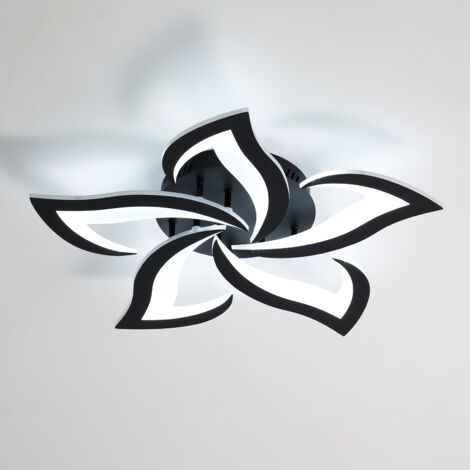 Comely – Plafonnier LED 60W 6750LM – Noir moderne en acrylique – Éclairage blanc froid 6500K – Dia 60cm pour salon et cuisine
