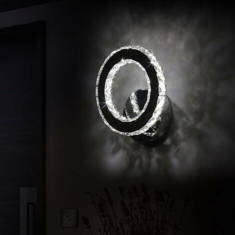 COMELY Applique murale LED en K9 Crystal, 16 W Applique murale Lampe de mur pour Salon Chambre à coucher Couloir, Lumière blanche froide 6500K