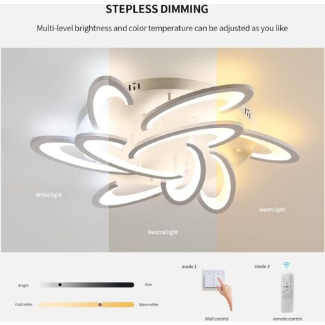 Plafonnier LED rond en fer acrylique 36W pour salon chambre cuisine