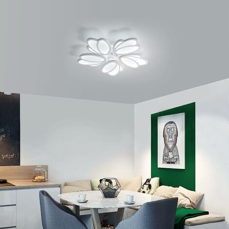 Plafonnier LED, Plafonnier LED Pétale Moderne, Lumière Blanche 6000K, pour  Salon Cuisine Chambre Salle à Manger