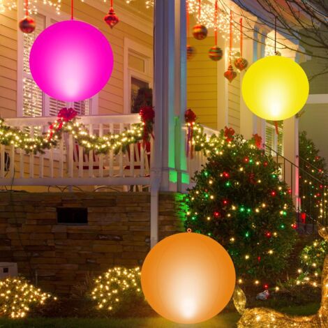 Lampe Solaire Flottante,Globe Solaire à LED étanche IP67, 34CM Boule Lumineuse 4 Modes, Lampe de Nuit à DEL Changeante de Couleur Extérieure, Décor de Fête Pour Piscine,Plage,Jardin,Pelouse(2Pcs)
