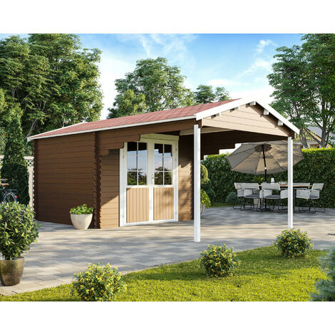 Gartenhaus Calgary 300 x 260 cm mit 260 cm Vordach ALL IN