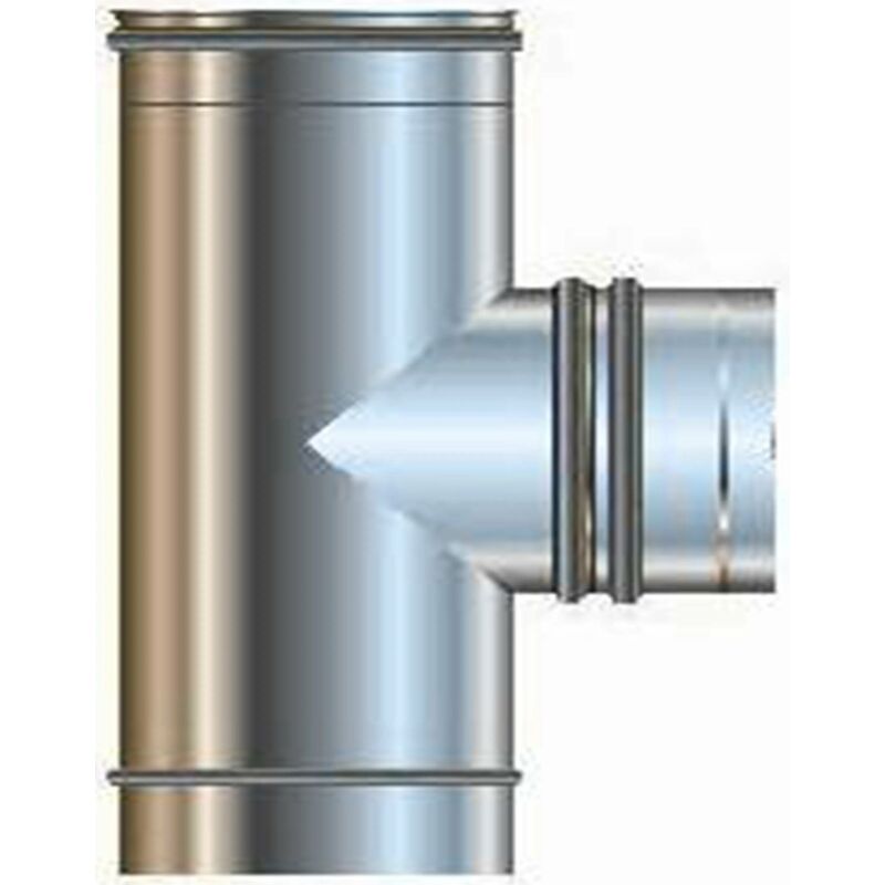 Raccordo A T 90° Femmina In Acciaio Inox – Diametro 180 Mm Per Camini E Canne Fumarie, Adatto A Condensazione E Secco