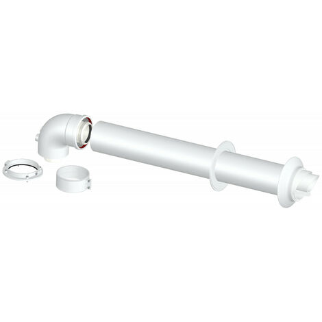 Tubo e curva coassiale universale scarico fumi per caldaia a condensazione ø60/100 - 1 mt STABILE