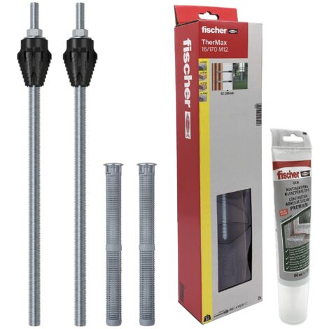 FISCHER - Fissaggio Distanziato Thermax M12-12/110 Per Pareti Esterne Con Isolamento Termico M16 - 375 MM
