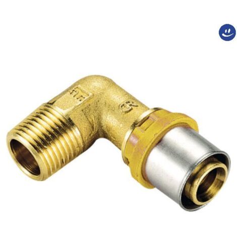 Tiemme - Raccordo Curvo/Gomito Maschio 3/4" Ø20 Multistrato A Pressare Gas