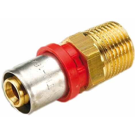 Raccordo Diritto/Niples Maschio 1/2" Ø20 Multistrato A Pressare - Serie: Compact
