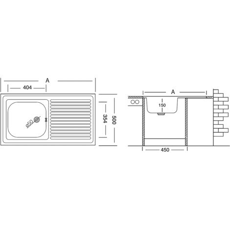 Lavello Cucina In Acciaio 50x80cm - Vasca Singola Con Gocciolatoio A Sinistra, Finitura Satinata - Foto 4