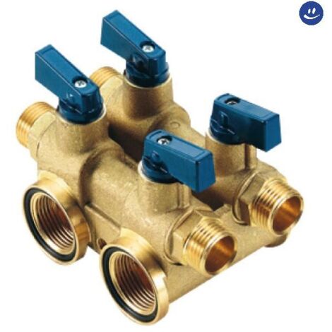 Collettore modulare per sanitari in ottone modello totem 2x2 TIEMME