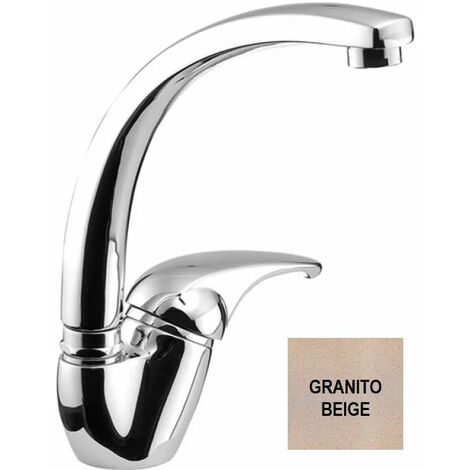Eurorama - Miscelatore Lavello Granito Beige Canna Fusa - Serie: Reve