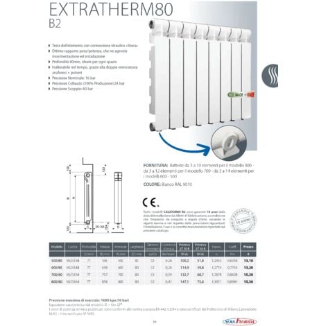 Fondital - Radiatore Alluminio 600/8 Calidor80 - Singolo Elemento