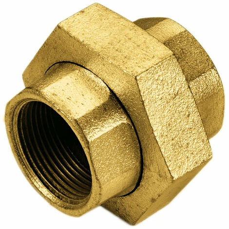 Bocchettone 1/2" Femmina-Femmina Ottone Giallo