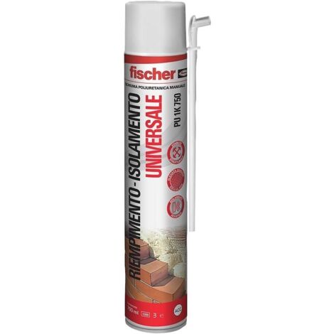 Schiuma poliuretanica monocomponente manuale pu 1k 750 m multiuso 09285 fischer