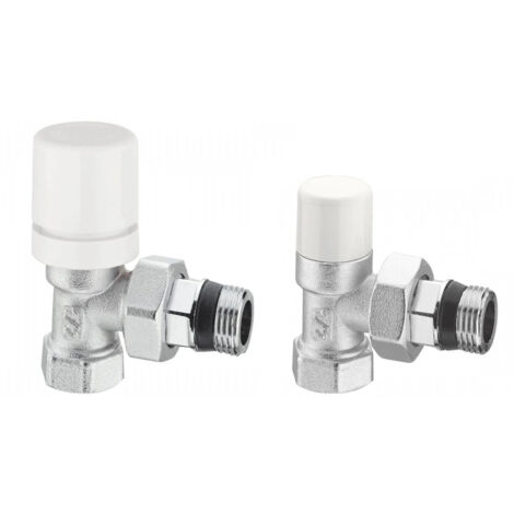 Arteclima - Valvola manuale + detentore da 3/8" attacchi dritti per tubi in ferro - Colore: Cromo - Art. 30238St+21038St