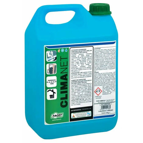 Facot - Climanet Detergente, Sgrassante Schiumogeno E Sanificante Da 5 Kg - Articolo: Clinetk005