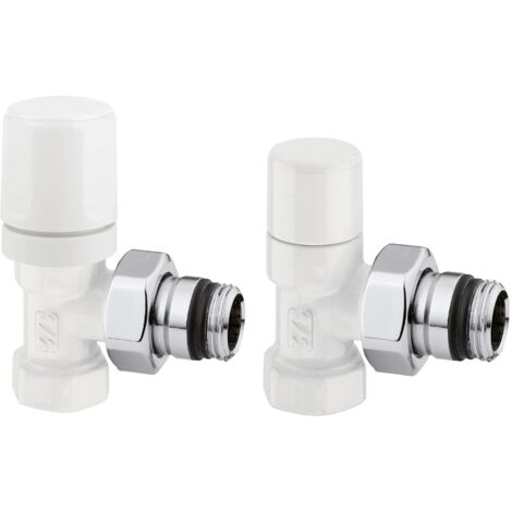 Arteclima - Valvola Termo + Detentore 1/2" A Squadra Attacco Ferro - Colore: Bianco