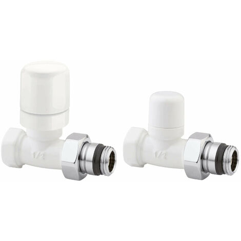 Arteclima - Valvola Termo + Detentore 1/2" Diritti Attacco Ferro - Colore: Bianco