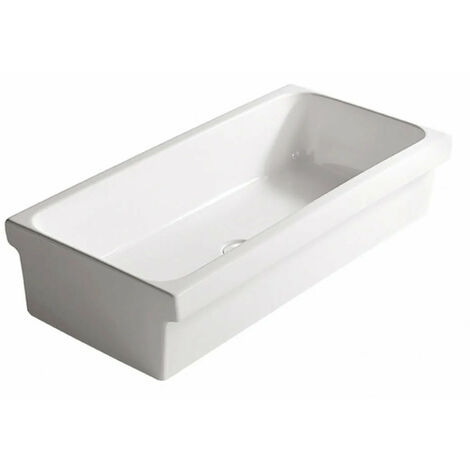 Vasca A Canale 90 Cm In Porcellana Bianco