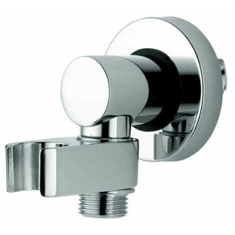 Bossini - Supporto Doccia Tondo Girevole Con Presa D'Acqua In Ottone Cromato