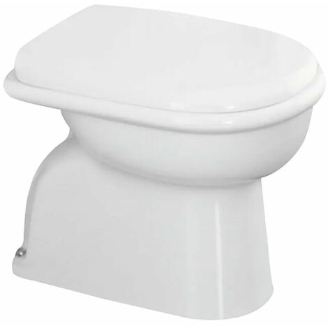 Azzurra – WC a terra staccato da muro 52x37 – Scarico terra – Ceramica bianco lucido – Design tradizionale (1/5)