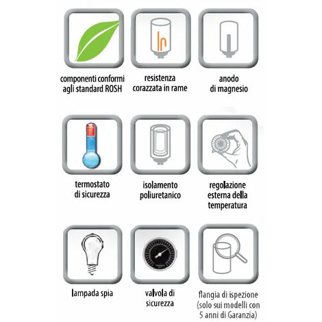 Bandini-Braun - Scaldabagno Elettrico Verticale Da 50 Litri - Garanzia 5 Anni