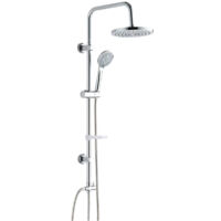 Colonna doccia con soffione, doccetta, flessibile e porta sapone - modello: nature tonda