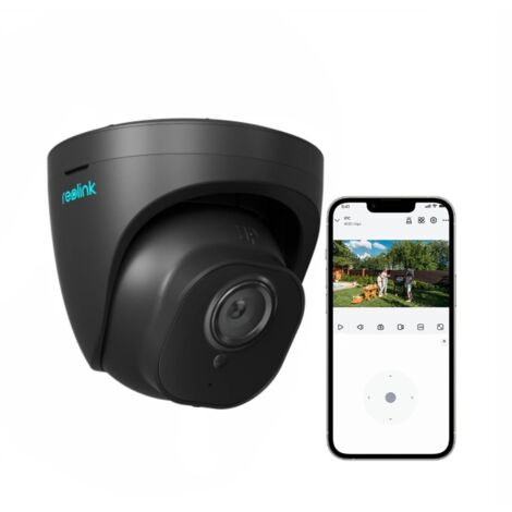 Reolink 5MP Videocamere di sorveglianza a cupola PoE, rilevamento persone/veicoli, supporto audio, visione notturna IR, RLC-520-Nero