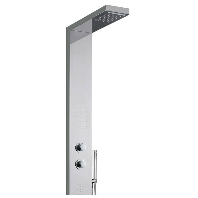 Colonna Doccia ERMES - 140x20x4 cm - Inox cromato con Miscelatore Meccanico  e Deviatore Incorporati