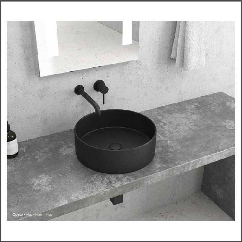 Lavabo d'Appoggio Tondo - Diametro 35,5 cm - Nero Opaco