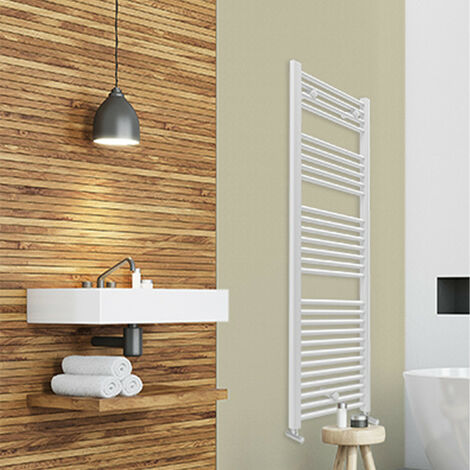 Termoarredo Scaldasalviette SAN REMO dritto - in Acciaio BIANCO 1420x500 mm - Interasse 450 mm (1/3)