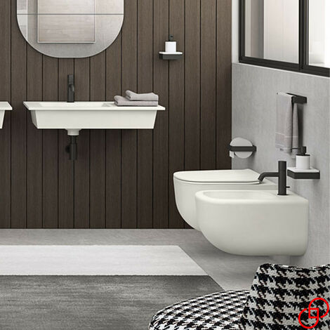 Wc Sospeso Senza Coprivaso ERA Wc Senza Brida - Ceramica Bianca - Contemporaneo - Easy Clean - Design Conteporaneo