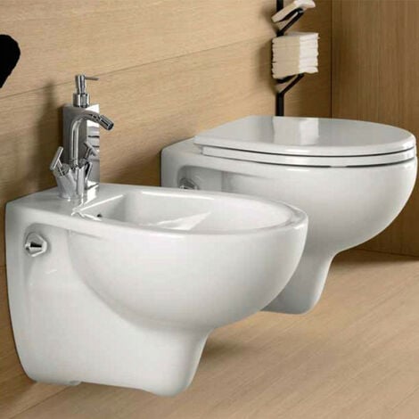 Coppia Sanitari Sospesi WC + Bidet Colibri Pozzi Ginori - GEBERIT - in Ceramica - Design Moderno