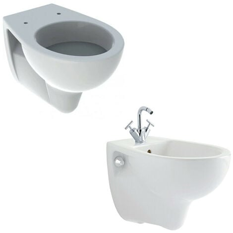 Coppia Sanitari Sospesi WC + Bidet Colibri Pozzi Ginori - GEBERIT - in Ceramica - Design Moderno