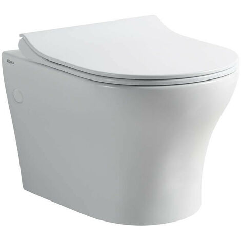 Vaso WC filomuro RIMLESS A TERRA in ceramica con sedile coprivaso softclose  - Milano