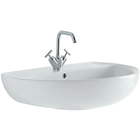Geberit Selnova Comfort - Lavabo Senza Barriere, 60x55 Cm, Con Troppopieno E Foro Per Miscelatore Bianco 502769007 77074752 - 5