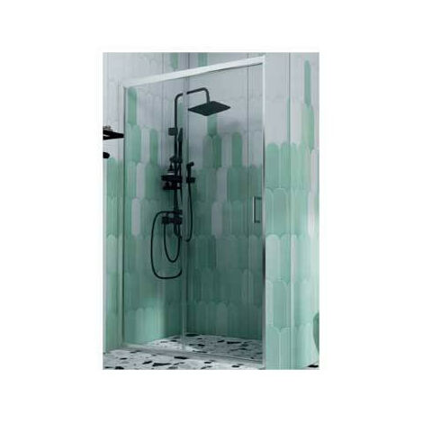 Porta Scorrevole due ante 97-101 cm - Per Box Nicchia - H 190 cm Reversibile - Vetro 6mm Temprato Trasparente