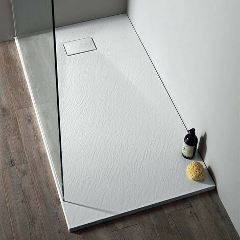 Piatto Doccia 80x120xh2,5 cm Bianco ECO Antiscivolo Rettangolare - Piletta  di Scarico Inclusa