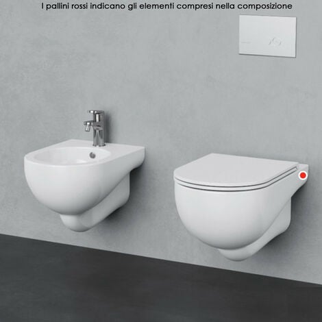 Vaso Wc Sospeso Senza Coprivaso NUVOLA - Wc Senza Brida - Ceramica ...