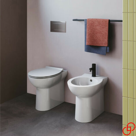 Vaso WC SOSPESO filomuro RIMLESS in ceramica con sedile coprivaso softclose  - Fast