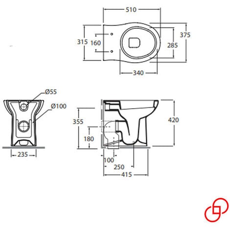 HOROW WC Sospeso Senza Bordi Bianco | Ceramica Rettangolare Con Sedile Soft Close | Facile Pulizia - Foto 3