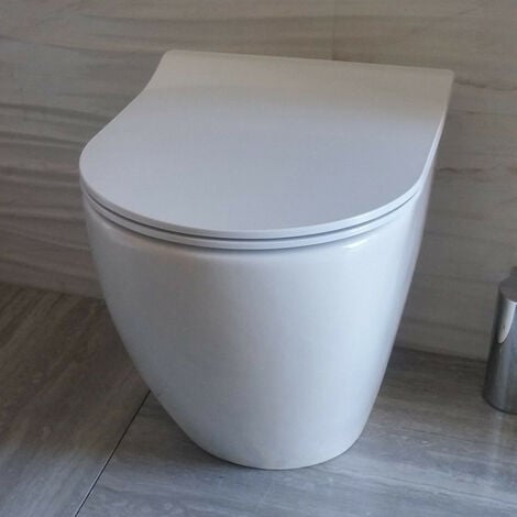 WC con Sedile Soft Close COVER ALTHEA - Ceramica - Colore Bianco -  Installazione a Terra - Seduta Comoda