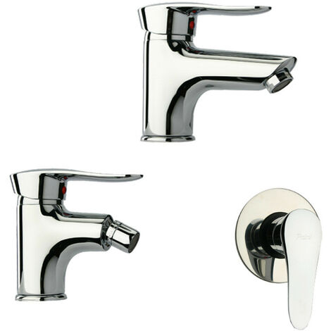 Tris di Miscelatori Paini - Bidet + Lavabo + Doccia - Finitura Cromata - Design Essenziale (1/5)