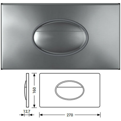 Placca Di Comando Ellipse TODINI - Cromo Satinato - Azionamento Meccanico - Compatibile con Cassette IDEA - Abs Alta Resistenza