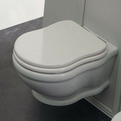 Vaso Wc Sospeso dal Design Elegante TIME Ceramica Bianco con Sistema di Scarico Smart Clean